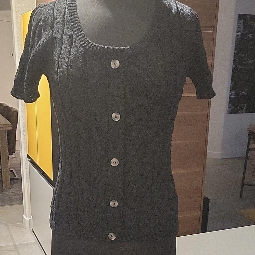 Women's Black Button-Up Sweater